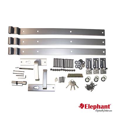 Elephant tuindeur beslagset Design staal/aluminium alu kleur hengen/duimen/deurstop/cil./deurkrukken