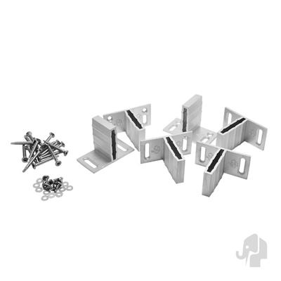 Aluminium beslagset T-beslag (tbv WPC/alu scherm) 6 stuks in blisterverpakking bc