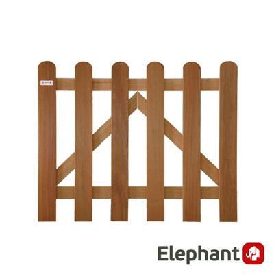 Elephant poortje Bangkirai hardhout 35x1000x800mm fijne ribbel incl. beslagset 008994