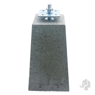 Elephant betonpoer trapezium grijs beton 150x150(240x240)x400mm INCL. M20 BESLAGSET 014398