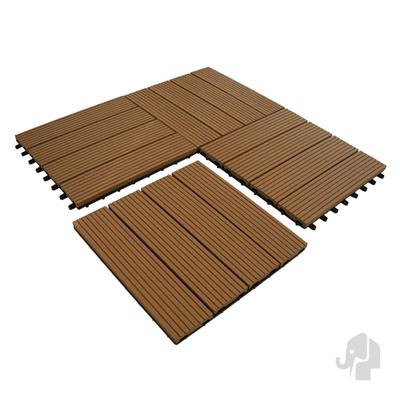 DuoWood click terrastegel houtcomposiet 21x300x300mm 4 stuks kleur Havana 4 planks >