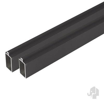 Aluminium onder-en boven regel "Modular" 20x40x1800mm incl. tie-clips [antra pct]2st/set bc