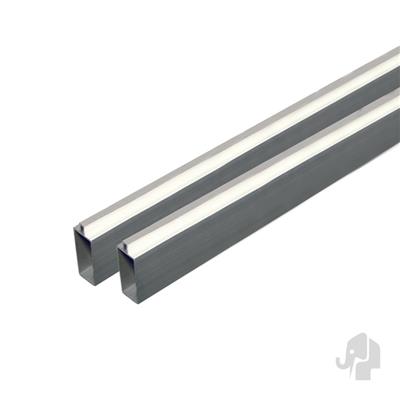 Aluminium onder-en boven regel "Modular" 20x40x1800mm incl. tie-clips [geannod.] 2st/set bc