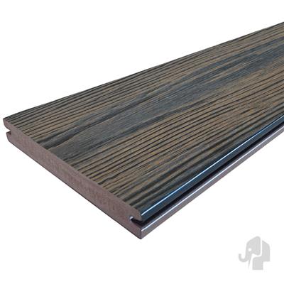 Eva-Last vlonderplank (clip) houtcomposiet FSC 24x190x4000mm Apex Driftwood Dark houtnerf/gevlamd