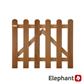 Elephant poortje Classic Bangkirai hardhout 35x1000x800mm fijne ribbel/ RVS geschroefd